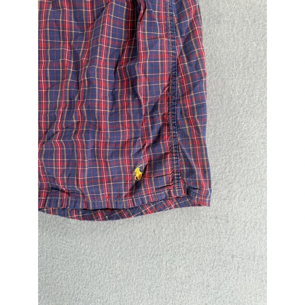 Polo Ralph Lauren Boxer Shorts Mens 40 Blue Red Plaid Cotton Underwear‎